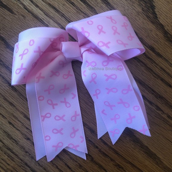Bundle of (3) Cheer Bows Breast Cancer B8172 Handmade NWT Boutique - Picture 3 of 4